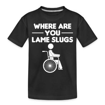 Amputation Survivors Disabled Wheelchair Costume - Kids' Premium Organic T-Shirt - black - Front