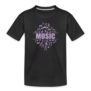 Music with Musical Notes Music Tone - Kids' Premium Organic T-Shirt - black - Front