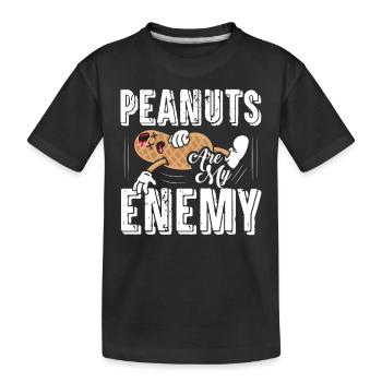 Peanuts Are My Enemy Awareness Nut Allergic - Kids' Premium Organic T-Shirt - black - Front