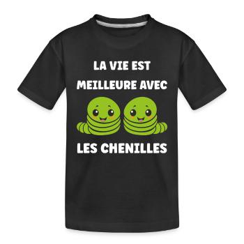Chenilles insecte Amour petite chenille - T-shirt bio Premium Enfant - noir - Devant