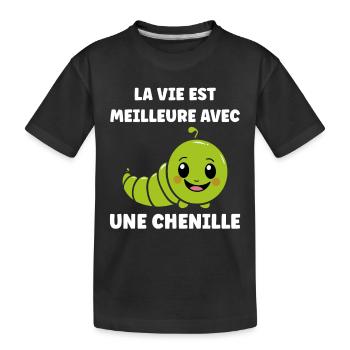 Chenilles insecte Amour petite chenille - T-shirt bio Premium Enfant - noir - Devant