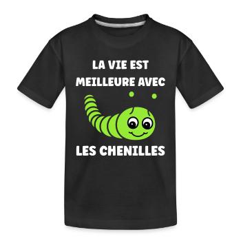 Chenilles insecte Amour petite chenille - T-shirt bio Premium Enfant - noir - Devant