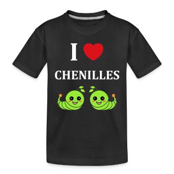 Chenilles insecte Amour petite chenille - T-shirt bio Premium Enfant - noir - Devant