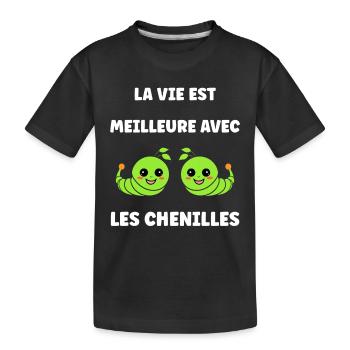 Chenilles insecte Amour petite chenille - T-shirt bio Premium Enfant - noir - Devant