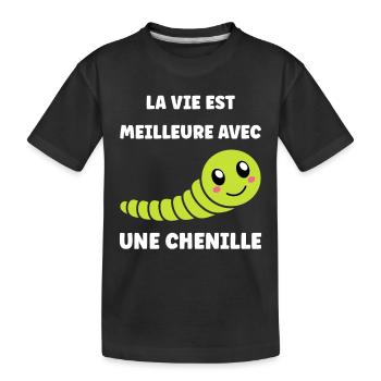 Chenilles insecte Amour petite chenille - T-shirt bio Premium Enfant - noir - Devant