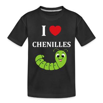Chenilles insecte Amour petite chenille - T-shirt bio Premium Enfant - noir - Devant