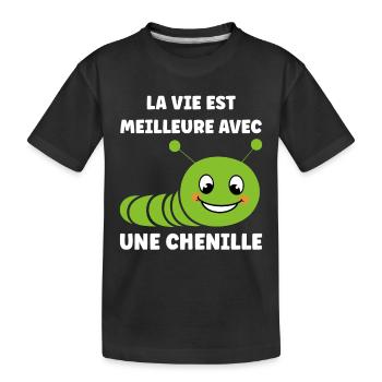 Chenilles insecte Amour petite chenille - T-shirt bio Premium Enfant - noir - Devant