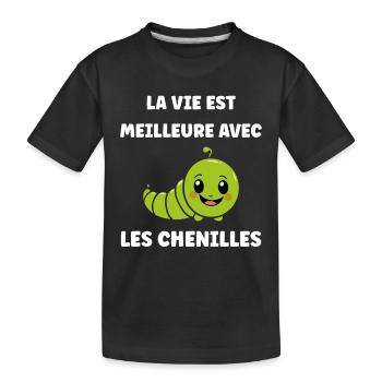 Chenilles insecte Amour petite chenille - T-shirt bio Premium Enfant - noir - Devant