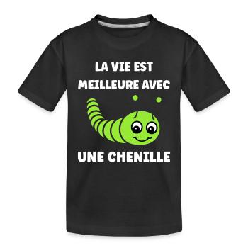 Chenilles insecte Amour petite chenille - T-shirt bio Premium Enfant - noir - Devant