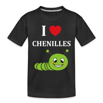 Chenilles insecte Amour petite chenille - T-shirt bio Premium Enfant - noir - Devant