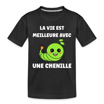 Chenilles insecte Amour petite chenille - T-shirt bio Premium Enfant - noir - Devant
