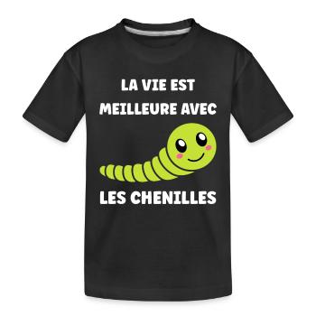 Chenilles insecte Amour petite chenille - T-shirt bio Premium Enfant - noir - Devant
