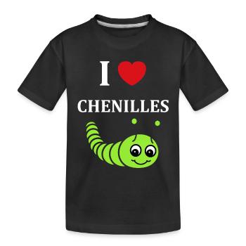 Chenilles insecte Amour petite chenille - T-shirt bio Premium Enfant - noir - Devant