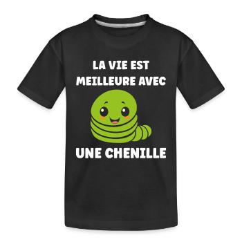 Chenilles insecte Amour petite chenille - T-shirt bio Premium Enfant - noir - Devant