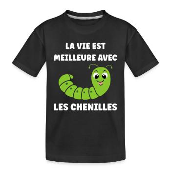 Chenilles insecte Amour petite chenille - T-shirt bio Premium Enfant - noir - Devant