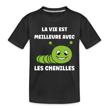 Chenilles insecte Amour petite chenille - T-shirt bio Premium Enfant - noir - Devant