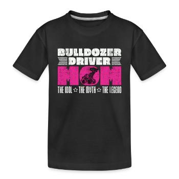 Bulldozer Driver Mom The Idol Construction Vehicle - Kids' Premium Organic T-Shirt - black - Front
