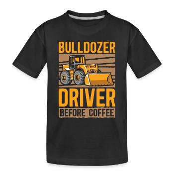 Bulldozer Driver Before Truck Driver Coffee Lover - Kinder Premium Bio T-Shirt - Schwarz - Vorne