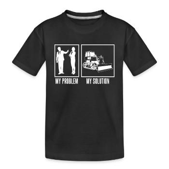Bulldozer Driver My Problem My Pictogram Mom Dad - Kinder Premium Bio T-Shirt - Schwarz - Vorne