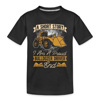 Conducteur de bulldozer Une petite histoire Je suis un chauffeur de camion - T-shirt bio Premium Enfant - noir - Devant