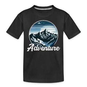 Nächtliche Berg ruft zum Abenteuer - Kinder Premium Bio T-Shirt - Schwarz - Vorne