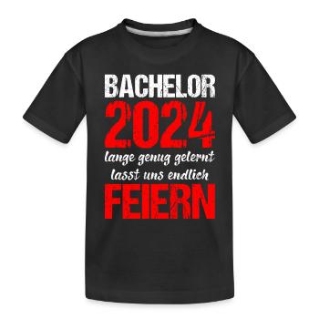 Bachelor 2024 Lange Genug Gelernt Lasst Uns Feiern - Kinder Premium Bio T-Shirt - Schwarz - Vorne