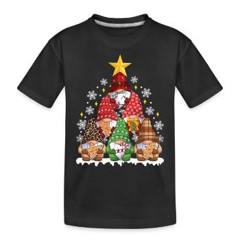 Funny Christmas Gnome Christmas Tree - Kinder Premium Bio T-Shirt - Schwarz - Vorne