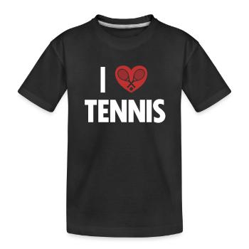 I love Tennis Tennis Coach Tennis Player Tennis - Kids' Premium Organic T-Shirt - black - Front