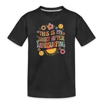 Planche à voile Planche de surf Planche à voile Vintage - T-shirt bio Premium Enfant - noir - Devant