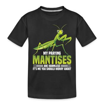 Gottesanbeterin-kostüm Futtergehege - Kinder Premium Bio T-Shirt - Schwarz - Vorne
