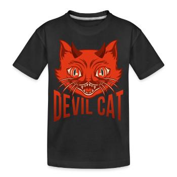 Chat du diable T-shirt - T-shirt bio Premium Enfant - noir - Devant