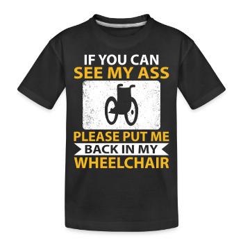Amputation Überlebende Behinderten Rollstuhlkostüm - Kinder Premium Bio T-Shirt - Schwarz - Vorne