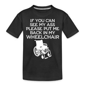 Amputation Überlebende Behinderten Rollstuhlkostüm - Kinder Premium Bio T-Shirt - Schwarz - Vorne