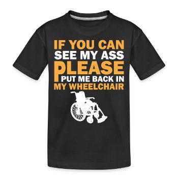 Amputation Überlebende Behinderten Rollstuhlkostüm - Kinder Premium Bio T-Shirt - Schwarz - Vorne