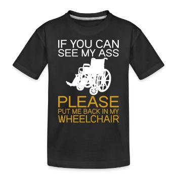 Amputation Überlebende Behinderten Rollstuhlkostüm - Kinder Premium Bio T-Shirt - Schwarz - Vorne