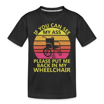 Amputation Survivors Disabled Wheelchair Costume - Kids' Premium Organic T-Shirt - black - Front