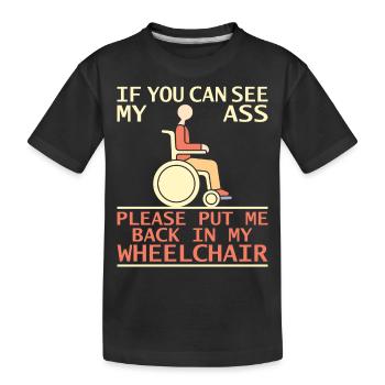 Amputation Überlebende Behinderten Rollstuhlkostüm - Kinder Premium Bio T-Shirt - Schwarz - Vorne