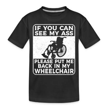 Amputation Survivors Disabled Wheelchair Costume - Kids' Premium Organic T-Shirt - black - Front