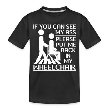 Amputation Survivors Disabled Wheelchair Costume - Kids' Premium Organic T-Shirt - black - Front