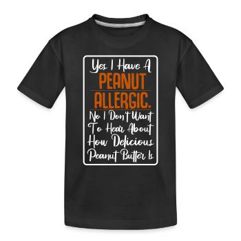 Oui, j’ai une allergie aux arachides. Sensibilisation à l’allergie aux noix - T-shirt bio Premium Enfant - noir - Devant