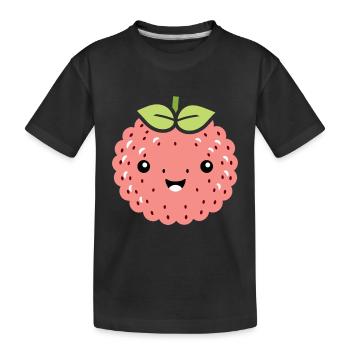 Fruit Humour little lychee - Kids' Premium Organic T-Shirt - black - Front