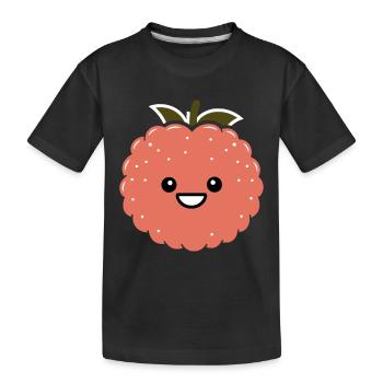 Fruit Humour little lychee - Kids' Premium Organic T-Shirt - black - Front