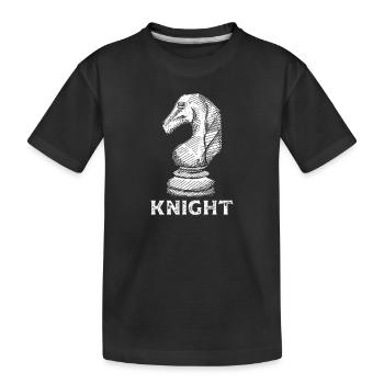 Chevalier Pièce D’échecs Club Jeu Plateau Drôle - T-shirt bio Premium Enfant - noir - Devant