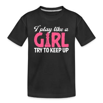 Je joue comme une fille qui essaie de s’entendre avec le - T-shirt bio Premium Enfant - noir - Devant