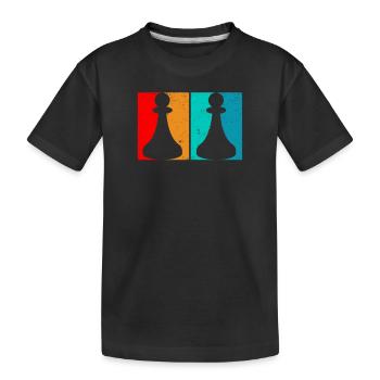 Échecs Pièces d’échecs Pion Joueur Retro Vintage - T-shirt bio Premium Enfant - noir - Devant