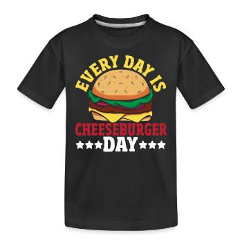 Hamburger Cheese Cheeseburger Snacks Cheeseburger - T-shirt bio Premium Enfant - noir - Devant