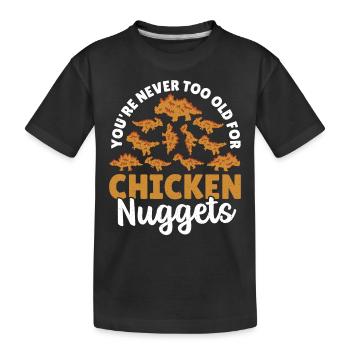 Nuggets Liebhaber Huhn Nugget Fast Food Huhn - Kinder Premium Bio T-Shirt - Schwarz - Vorne