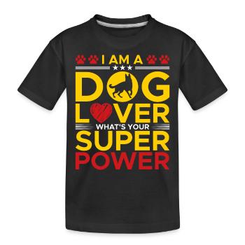 Je suis un amoureux des chiens - T-shirt bio Premium Enfant - noir - Devant