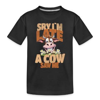 vache vaches agriculteur agriculture agriculteur - T-shirt bio Premium Enfant - noir - Devant
