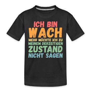 Morgenmuffel Faulenzer - Kinder Premium Bio T-Shirt - Schwarz - Vorne